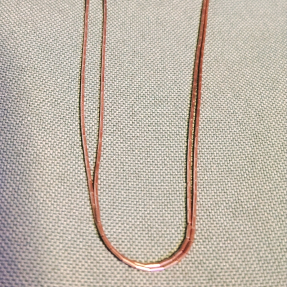 18" LIQUID SILVER, STERLING NECKLACE *2* STRAND. WITH SPRING CLASP AND END CAPS.